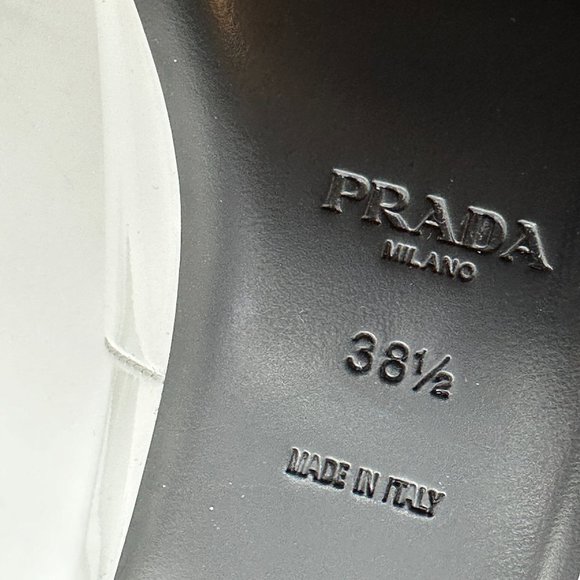 PRADA Logo Patent Leather Square Toe Ankle Strap Flat Ballerina Flat Sho… - Picture 15 of 16
